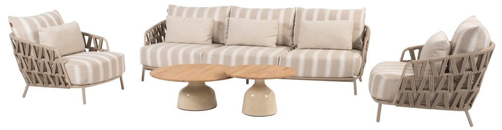 June Beverly stoel bank loungeset 5 delig latte 4 Seasons Outdoor