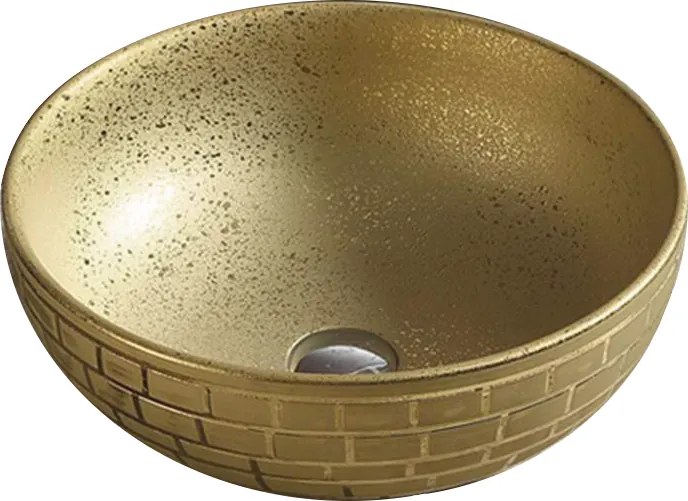 Mexen Briana opbouwwastafel 40 x 40 cm, goud - 22064052