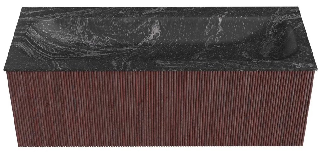 Mondiaz Kurve-dlux 120cm badmeubel ruby met 1 lade en wastafel big large midden zonder kraangat lava