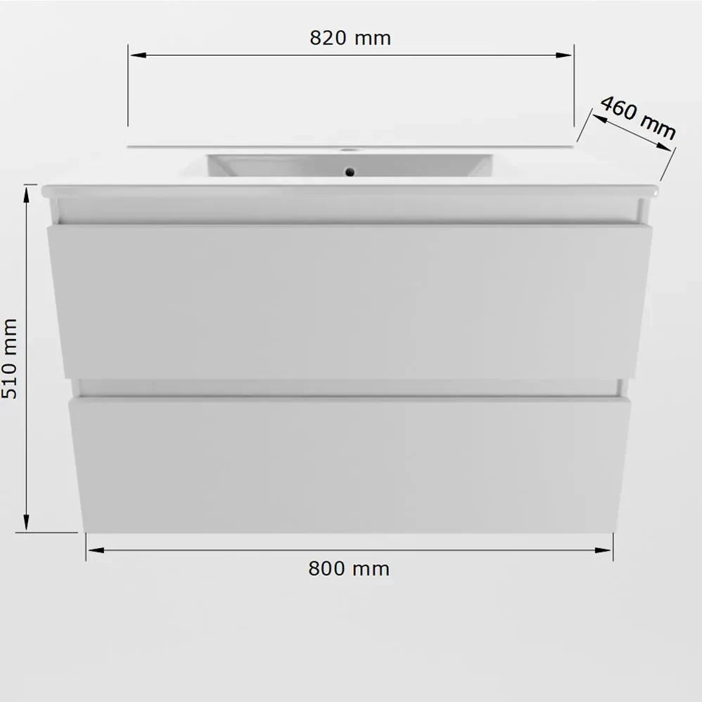 Mondiaz Aivy badmeubel 80cm talc met wastafel keramiek wit glans 1 kraangat en spiegel