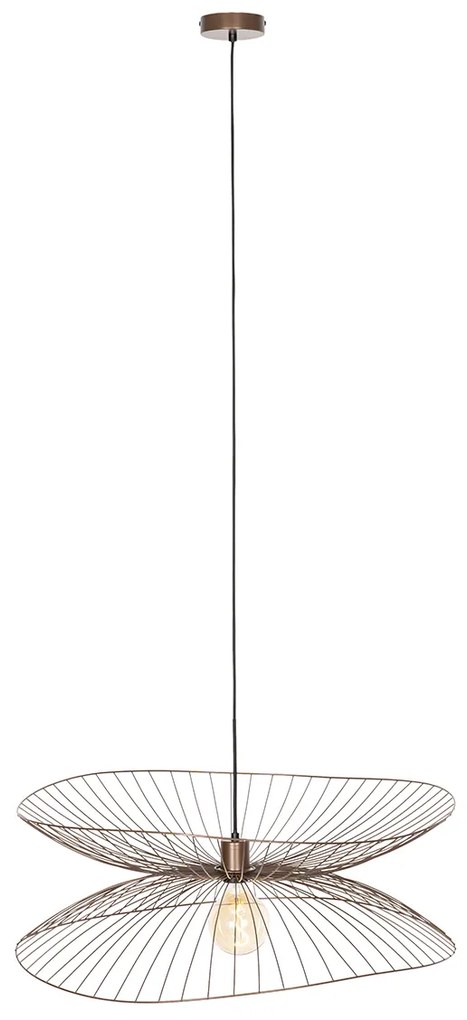 Design hanglamp donkerbrons met dubbele kap - Pua