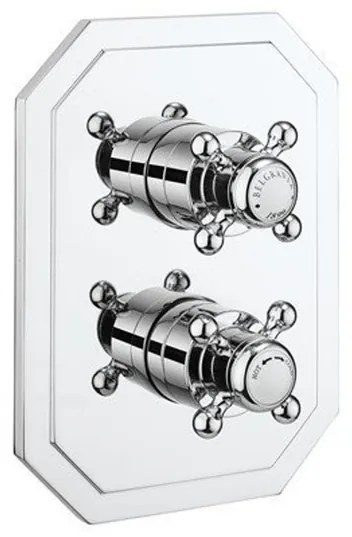 Crosswater Belgravia douchekraan - inbouw - Thermostatisch - zonder inbouwdeel - 2 functies - chroom BLCB1500LBPC