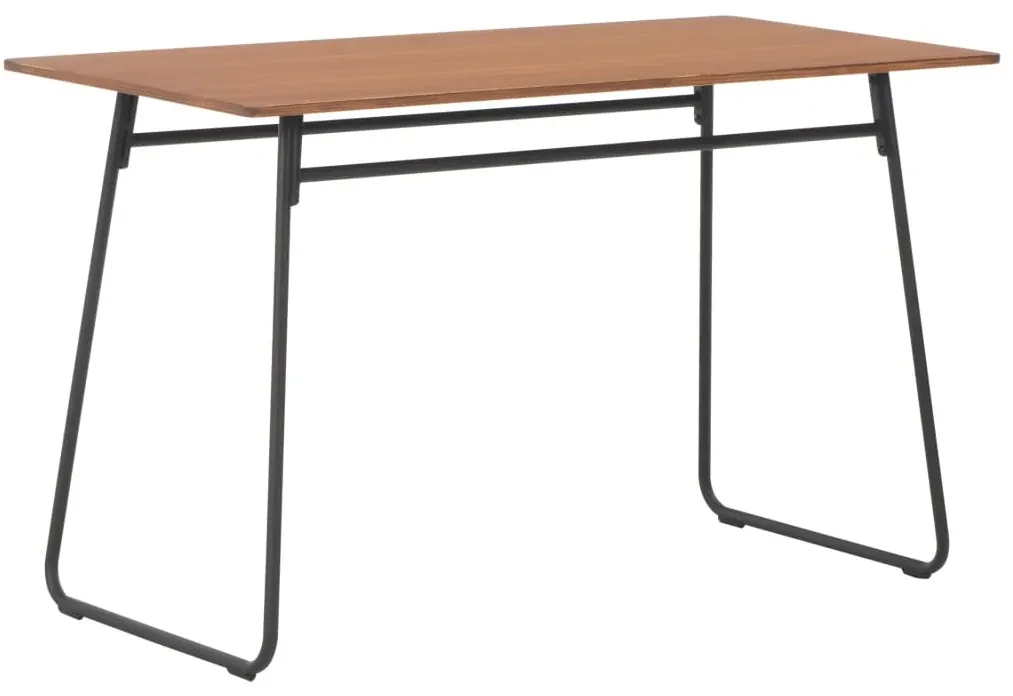 vidaXL Eettafel 120x60x73 cm massief multiplex staal bruin
