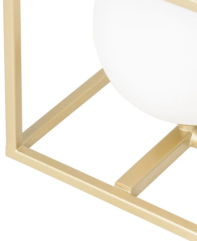 Design tafellamp goud met wit glas - Aniek Design G9 vierkant Binnenverlichting Lamp