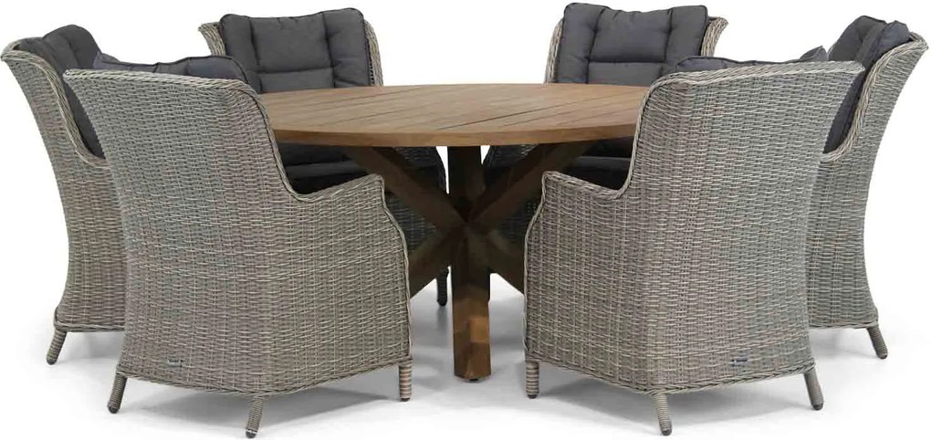 Garden Collections Aberdeen/Sand City 160 cm rond dining tuinset 7-delig
