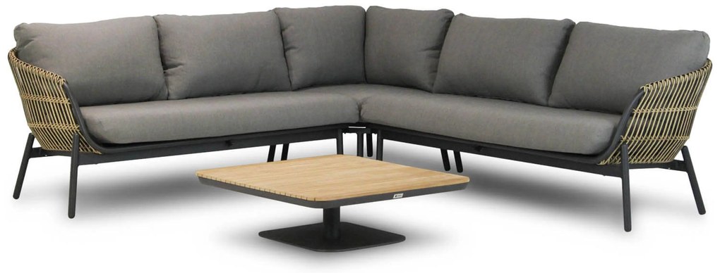 Hoek loungeset 5 personen Aluminium/wicker Taupe Coco Nathan/Ralph