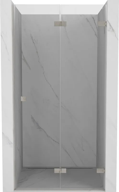 Mexen Lunar-F opklapbare douchedeur rechts 80 cm, transparant, geborsteld nikkel - 836-080-000-97-00-P