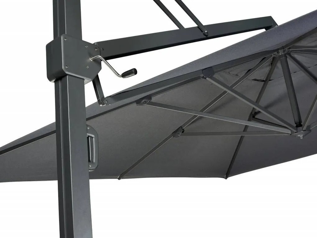 Platinum Icon T1 Zweefparasol - 4x3m. - Havanna taupe met voet en hoes