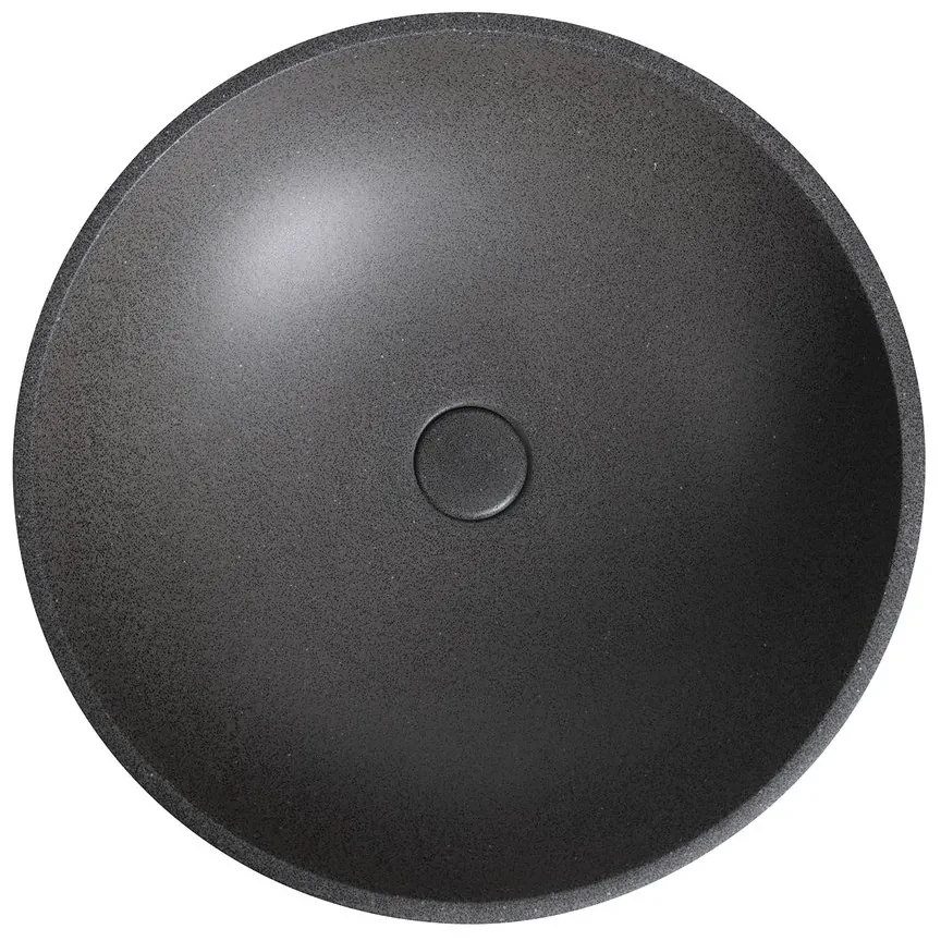 Sapho Turf betonnen waskom 44cm zwart graniet