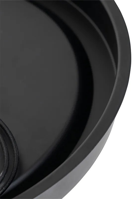 Klassieke plafondlamp zwart met opaal glas 35 cm IP44 - Nohmi