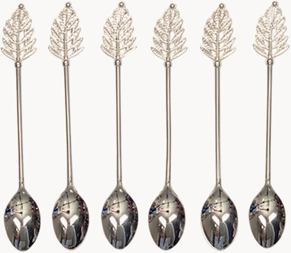 Hoogglans gepolijste koffielepels Leaf, 6-delig