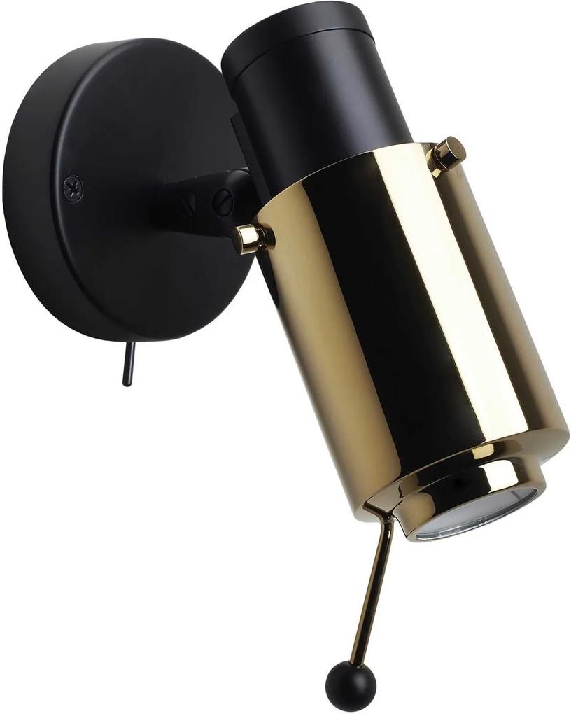 DCW éditions Biny Spot wandlamp LED goud armatuur mat zwart