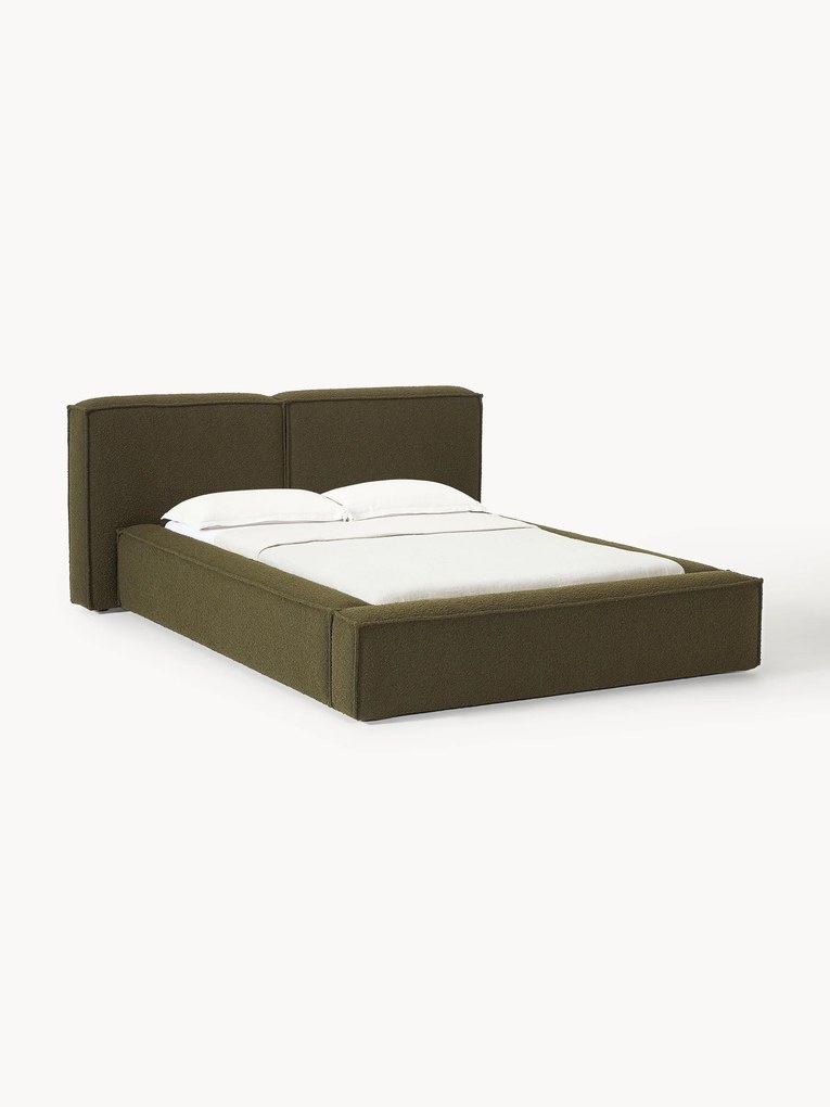Gestoffeerd bouclé bed Lennon