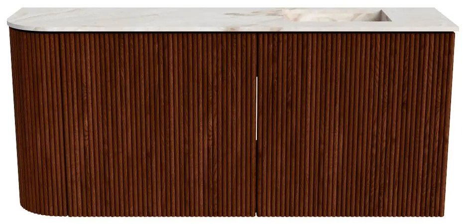 Mondiaz Joya DLux 90cm toiletmeubel ronding links ruby met wastafel faye rechts 1 kraangat frappe