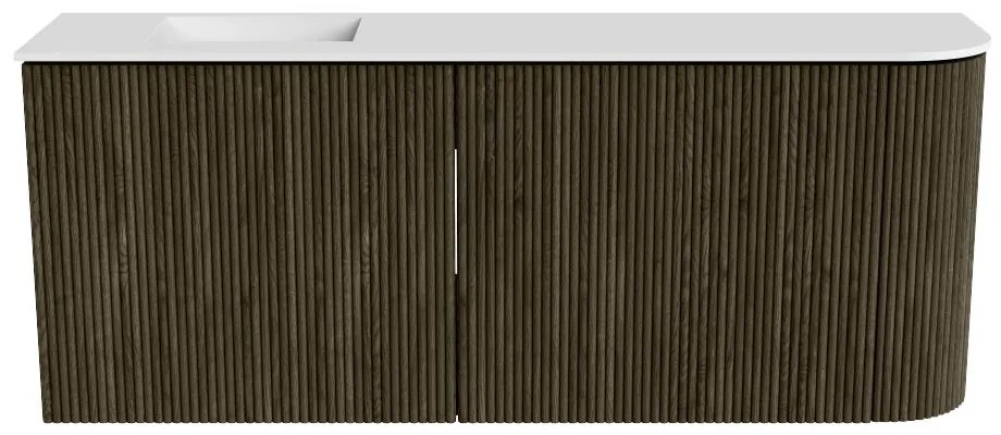 Mondiaz Joya 100cm toiletmeubel ronding rechts shadow met wastafel faye links zonder kraangat talc
