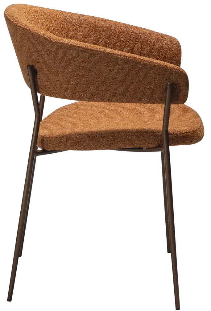 Dan-Form Reboot Eetkamerstoel Met Ronde Rug Boucle Pumpkin Spice Oranje