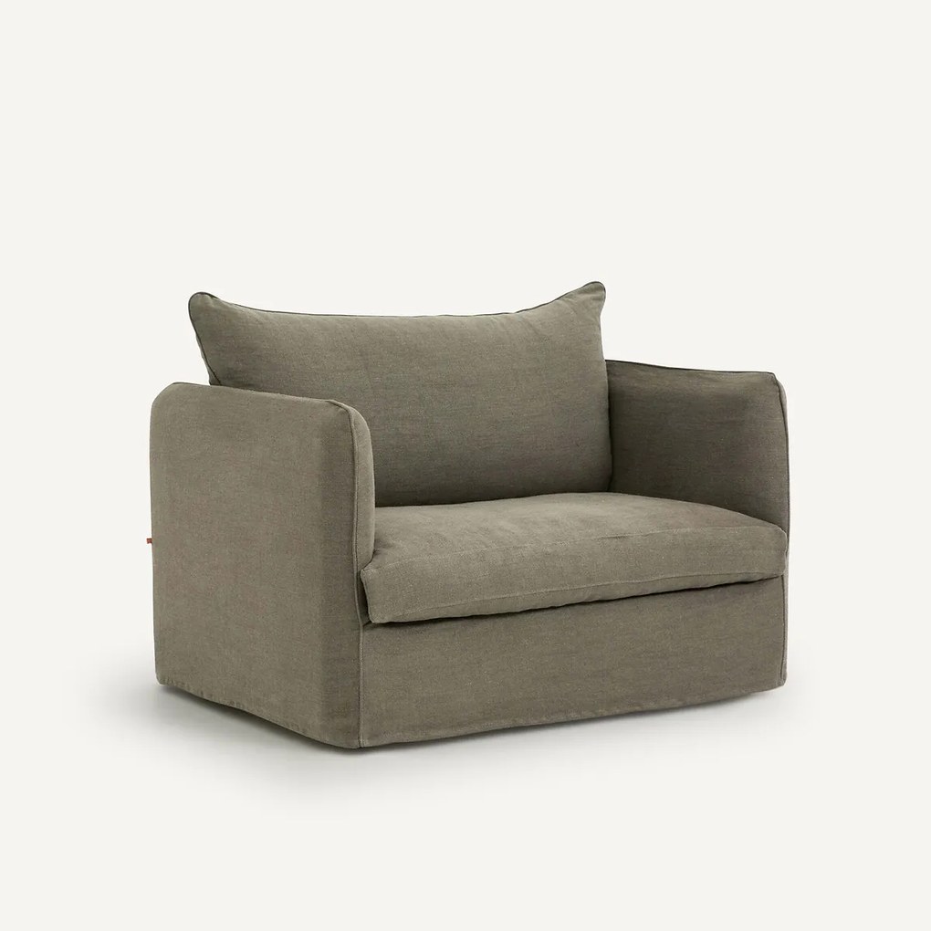 Fauteuil XL in dik stonewashed linnen, Neo Chiquito