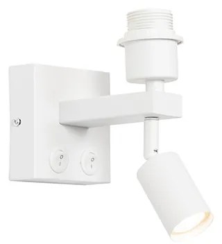 Moderne wandlamp wit met leeslamp - Brescia