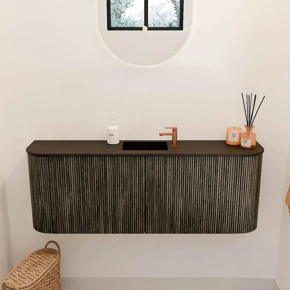 Mondiaz Joya 115cm toiletmeubel ronding links/rechts shadow met wastafel faye midden 1 kraangat urban