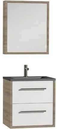 Tiger Boston badmeubel met spiegelkast en zwarte wastafel 60cm chalet eiken