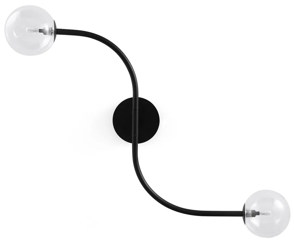 Dubbele wandlamp in metaal en glas, Macha