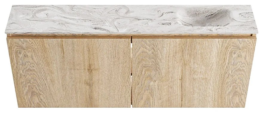 Mondiaz Ture DLux toiletmeubel 120cm washed oak met wastafel glace rechts zonder kraangat