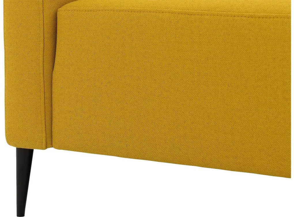 Goossens  Key West geel, stof, 3-zits, modern design met ligelement rechts