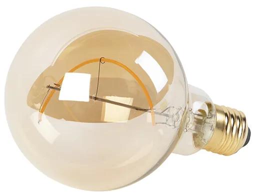 Set van 5 E27 dimbare LED lampen spiraal G95 goud 4W 270 lm 2100K