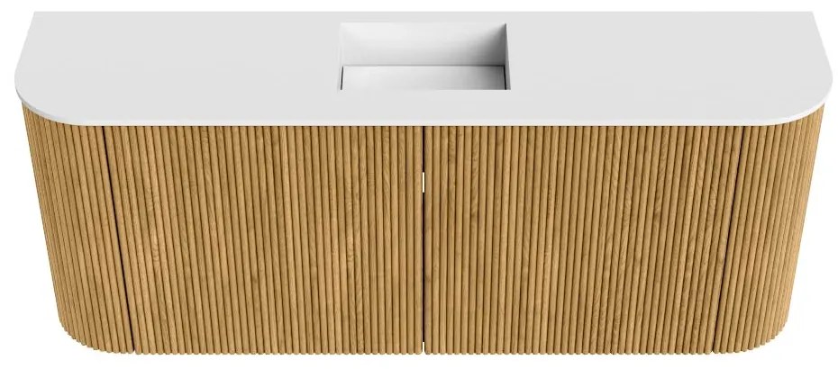 Mondiaz Joya 105cm toiletmeubel ronding links/rechts oak met wastafel faye midden 1 kraangat talc