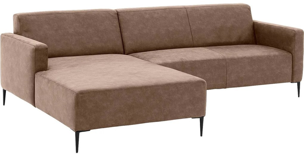 Goossens Key West bruin, micro leer, 2,5-zits, modern design