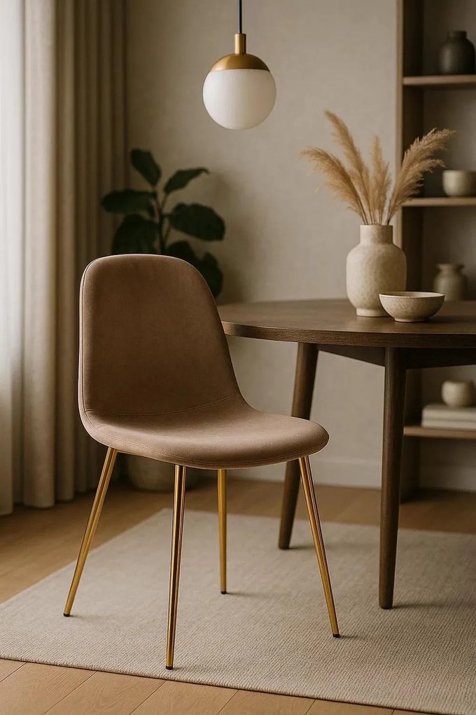 Gouden Teok fluwelen Stoel