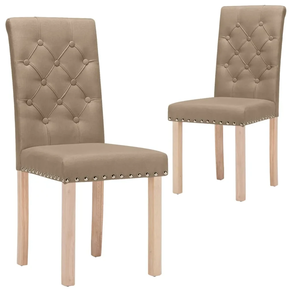 vidaXL Eetkamerstoelen 2 st stof taupe