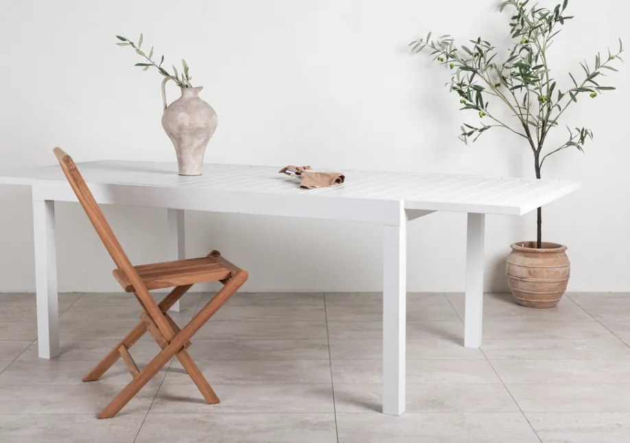 The Outsider tuintafel-lucas-uitschuifbaar-wit-aluminium-160-240cm-the-outsider