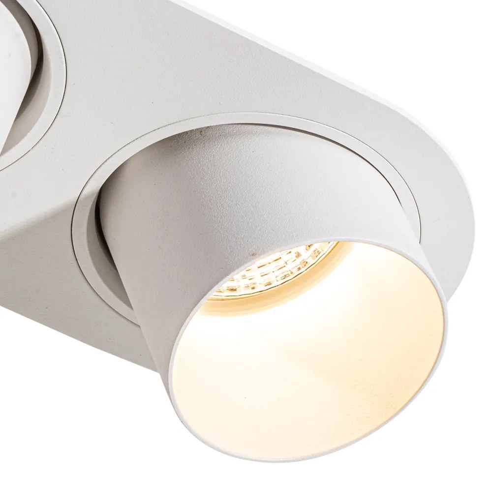 Set van 6 inbouwspots wit GU10 70mm kantelbaar 2-lichts - Installa Modern GU10 ovaal rond Binnenverlichting Lamp