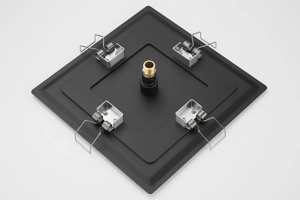 Saniclear Plus inbouw regendouche met inbouw douchekop 30x30cm en staafhanddouche zwart mat