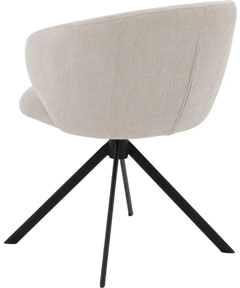 Goossens Stoel Noomi beige stof met armleuning,