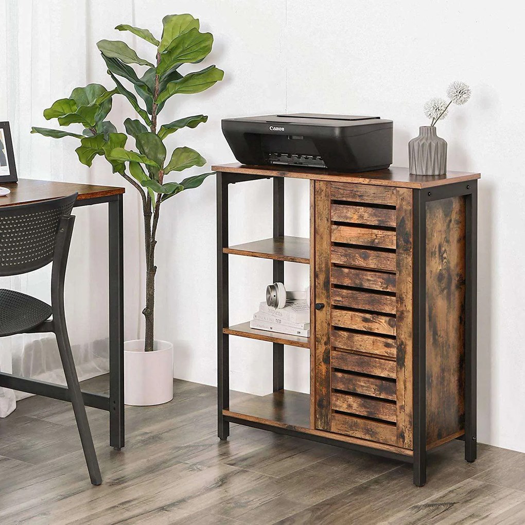 Nancy's Childress Opbergkast - Dressoir - Kast met 3 Planken - Bruin - 70 x 30 x 81 cm