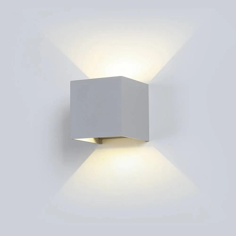 LED wandlamp 6 Watt 3000K tweezijdig oplichtend IP65 grijze Cube