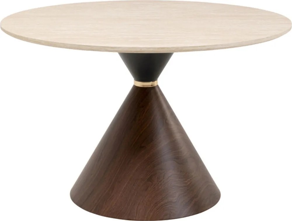 Ronde Eettafel Travertinlook - 120 X 120cm.