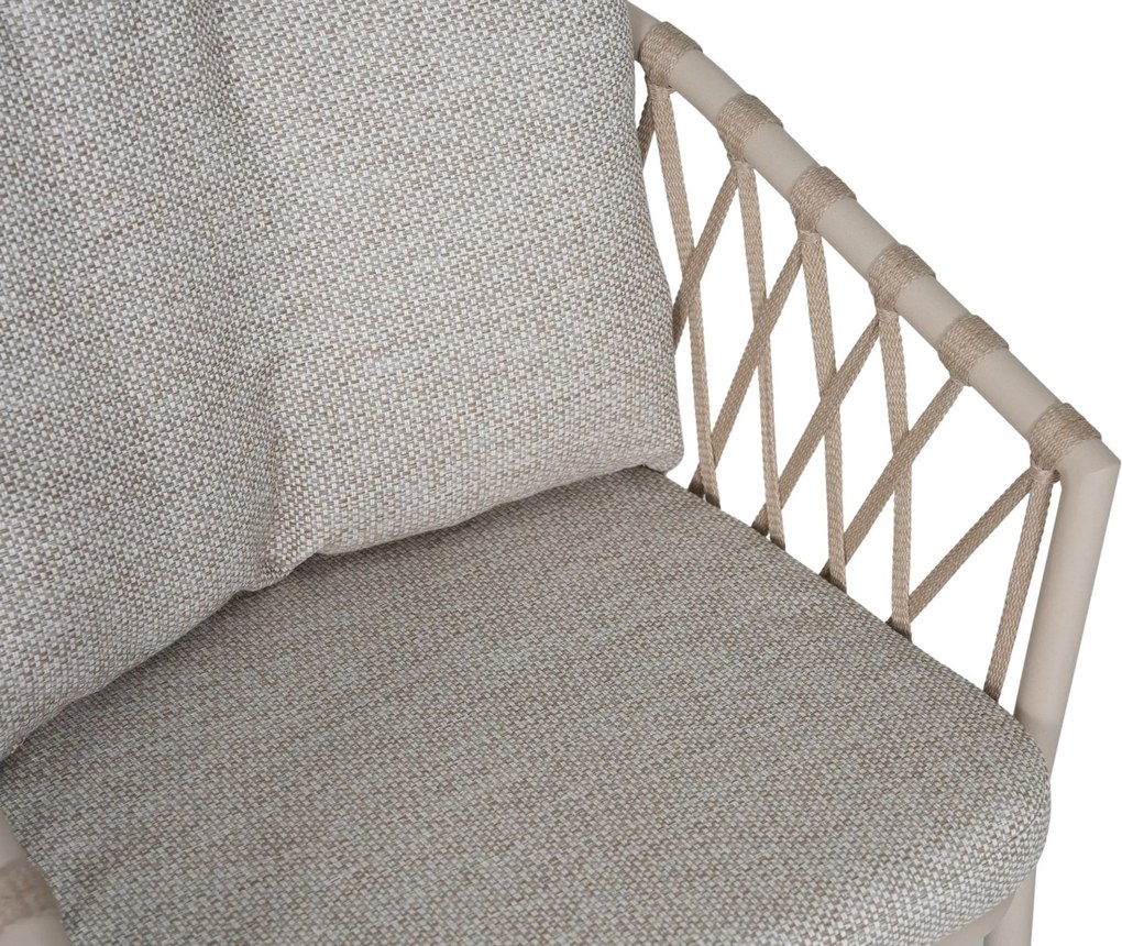 Tuinset Ronde Tuintafel 6 personen 150 cm Rope Zand/Beige Lifestyle Garden Furniture Morano/Arancia