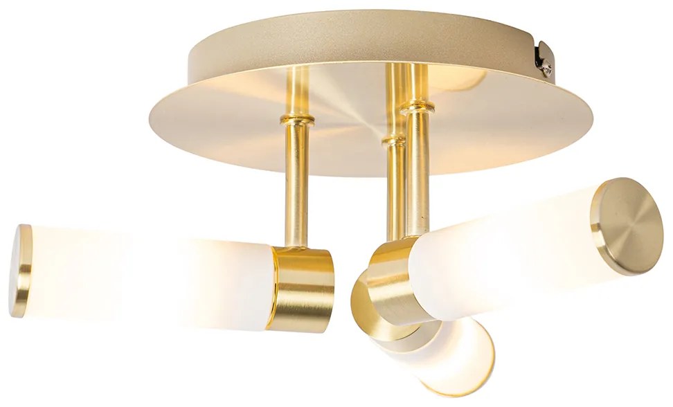 Moderne badkamer plafondlamp messing 3-lichts IP44 - Bath