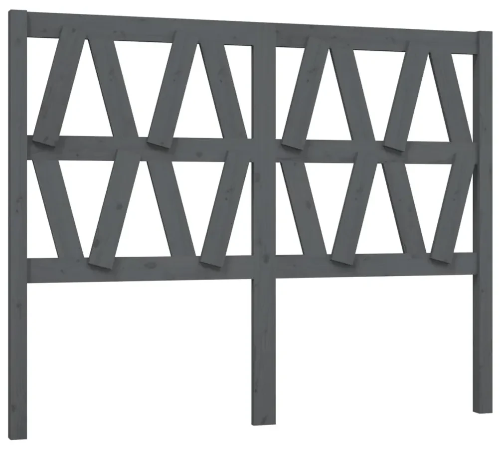 vidaXL Hoofdbord 156x4x100 cm massief grenenhout grijs