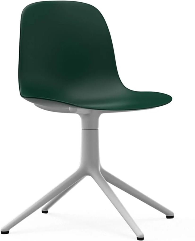 Normann Copenhagen Form Chair Swivel Stoel Met Wit Onderstel Groen