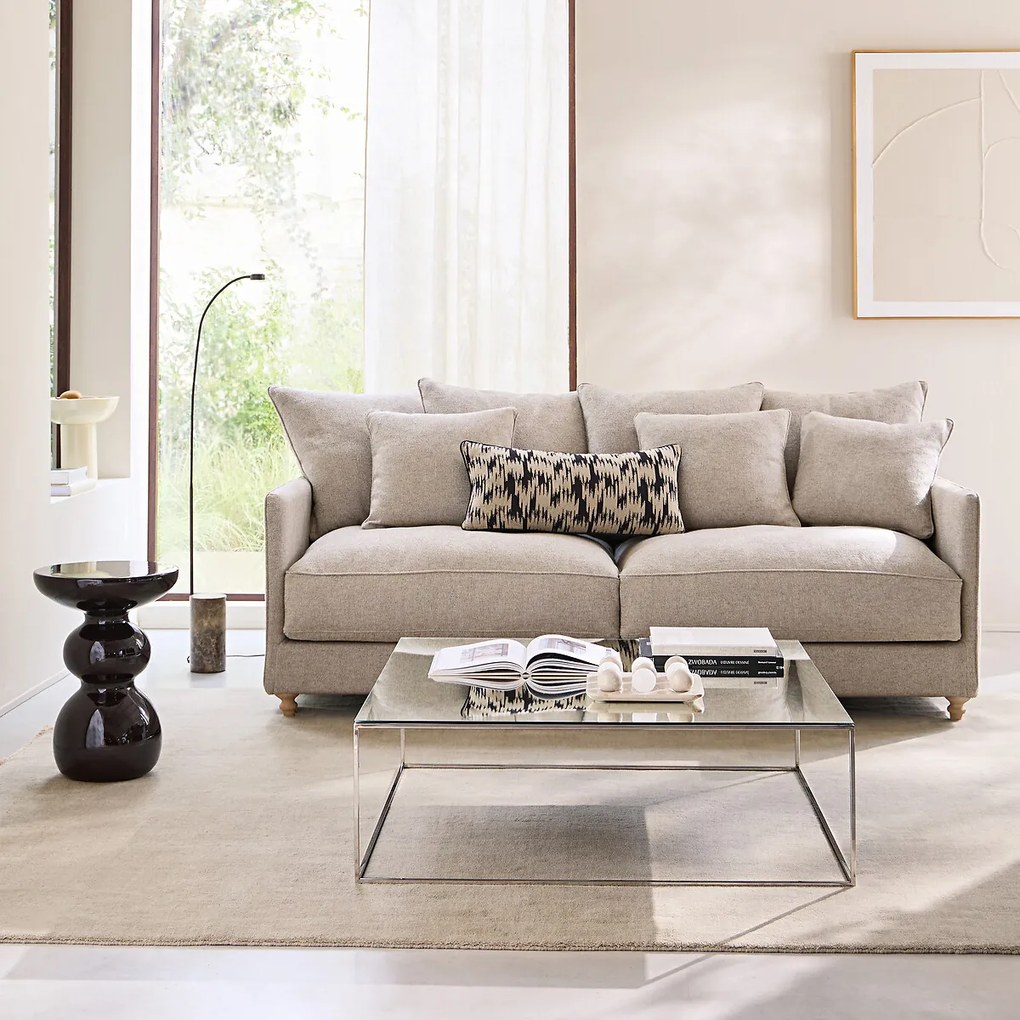 Salontafel met spiegel in verchroomd metaal, MAHAUT