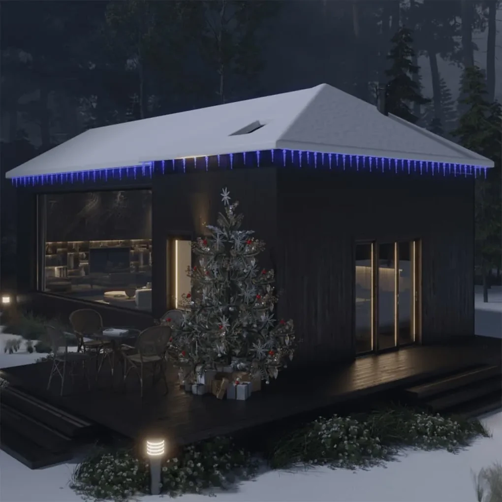 vidaXL Kerstverlichting ijspegel met 200 LED's acryl blauw
