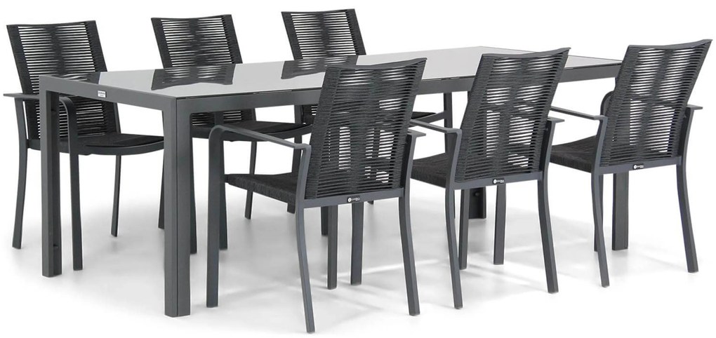 Tuinset 6 personen 210 cm Rope Grijs Santika Furniture Santika