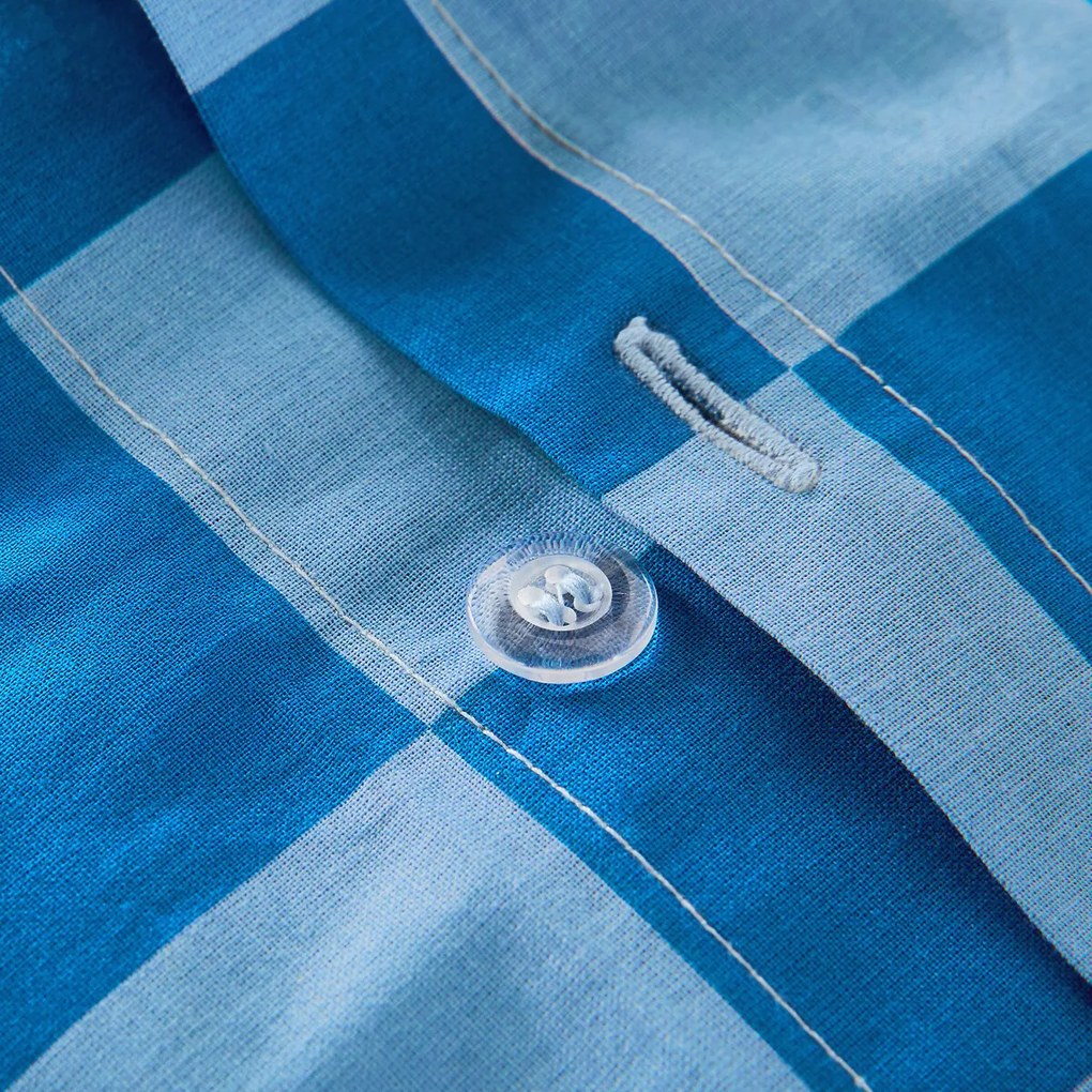 Kinderdekbedovertrek in 50% gerecycled katoen, TABAKA BLEU