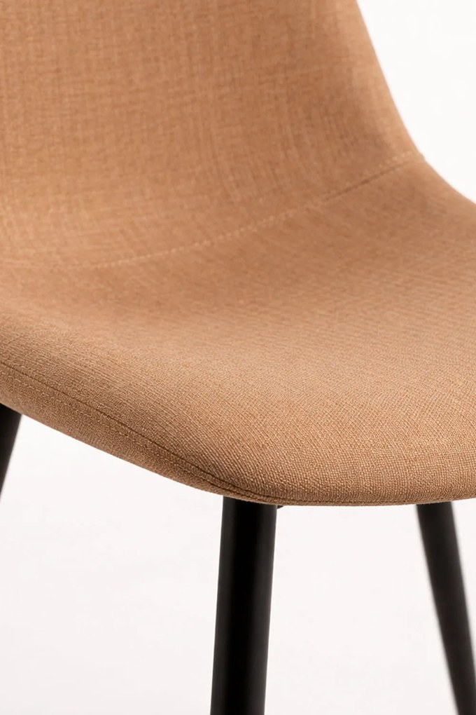 Set van 4 Zwarte Teok Stoffen Stoelen