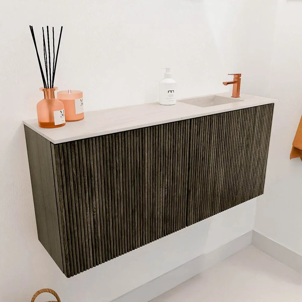 Mondiaz Joya DLux 90cm toiletmeubel shadow met wastafel faye rechts 1 kraangat meli