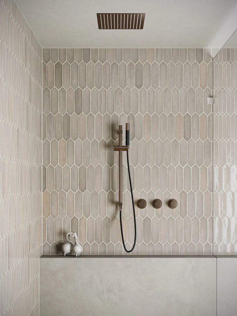 Saniclear Plus Pro inbouw regendouche met inbouw douchekop 30x30cm, glijstang en staafhanddouche verouderd messing